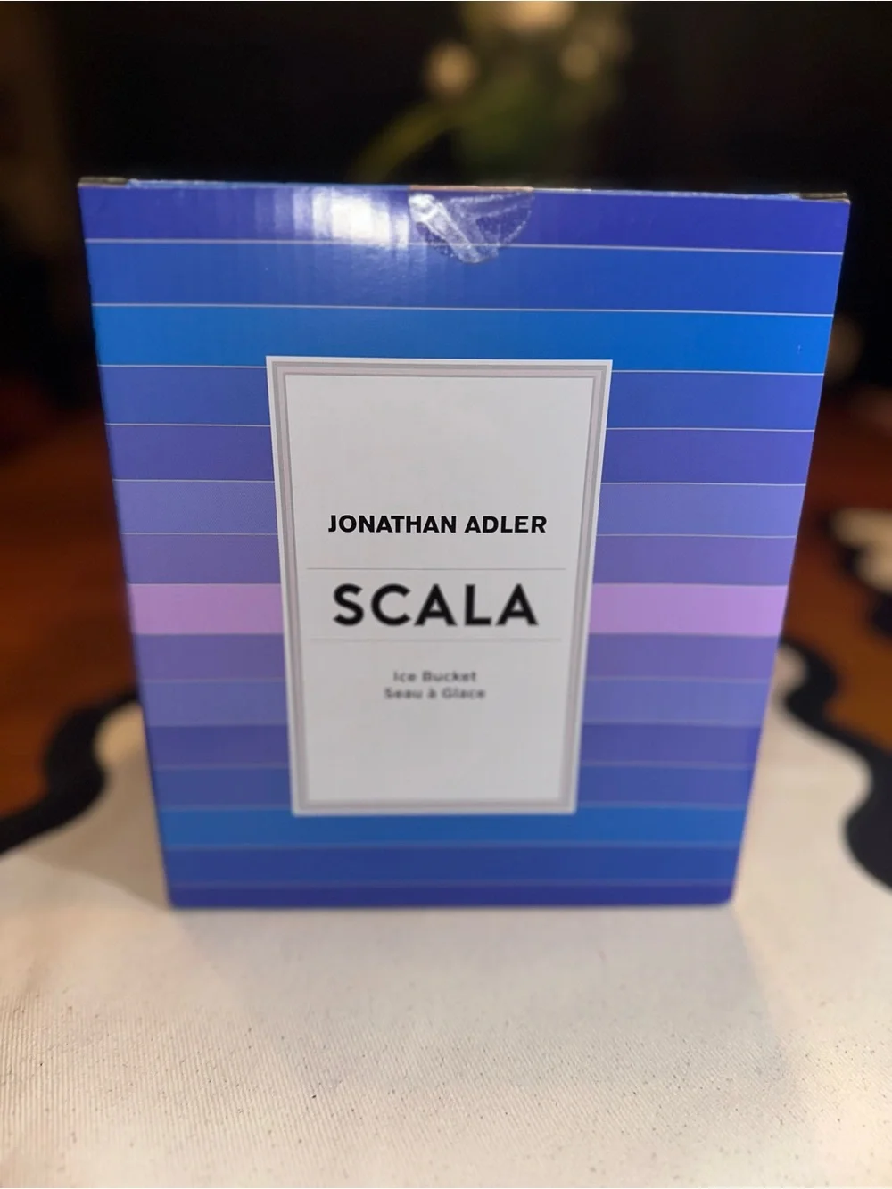 ✨ Jonathan Adler Scala Ice Bucket | Blue Ombré Double-Wall Stainless Steel | NIB
